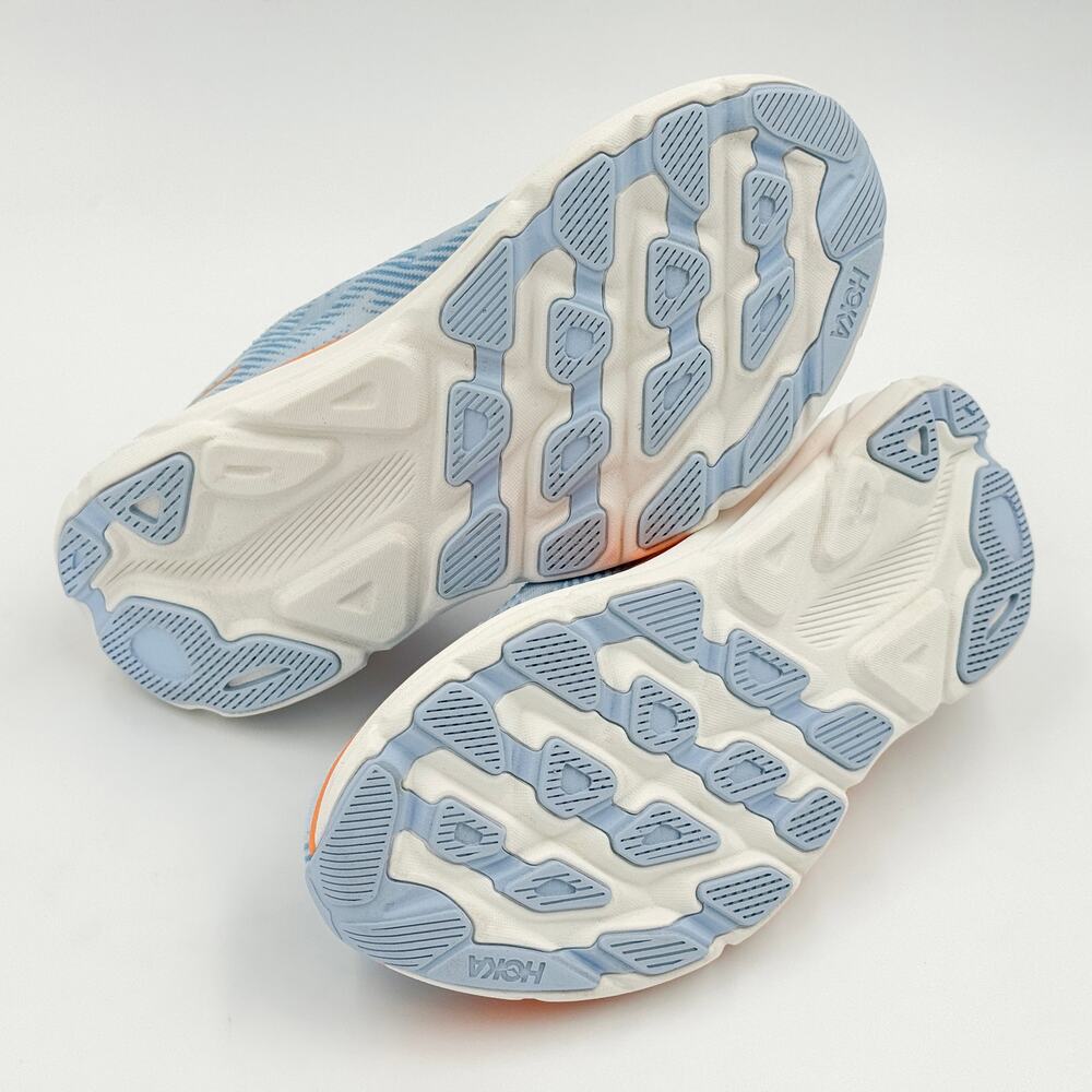 HOKA Clifton 9 Women’s 6.5B Airy Blue Ice Water Orange Running Sneakers 1127896 - Picture 6 of 14